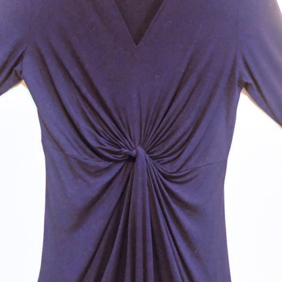 Navy blue Doris (L) knit dress with gathered twist - Picture 3 of 6